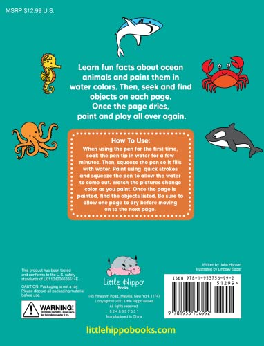 image for Little Hippo Books Paint and Find In the Ocean - Children's Board Book