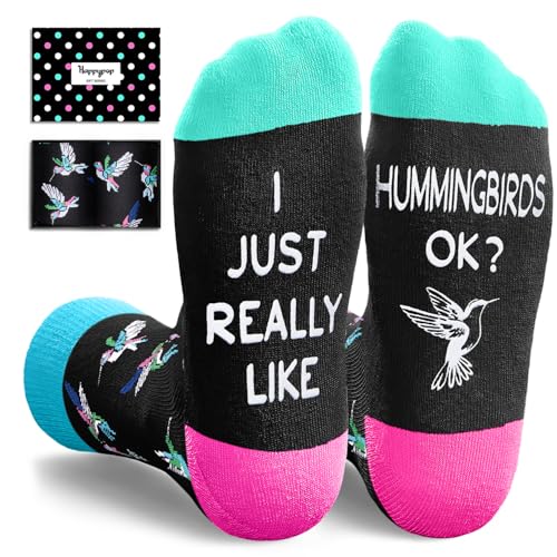 HAPPYPOP Hummingbird Gifts for Women - Funny Bird Socks for Men, Mothers Day Gifts Hummingbird
