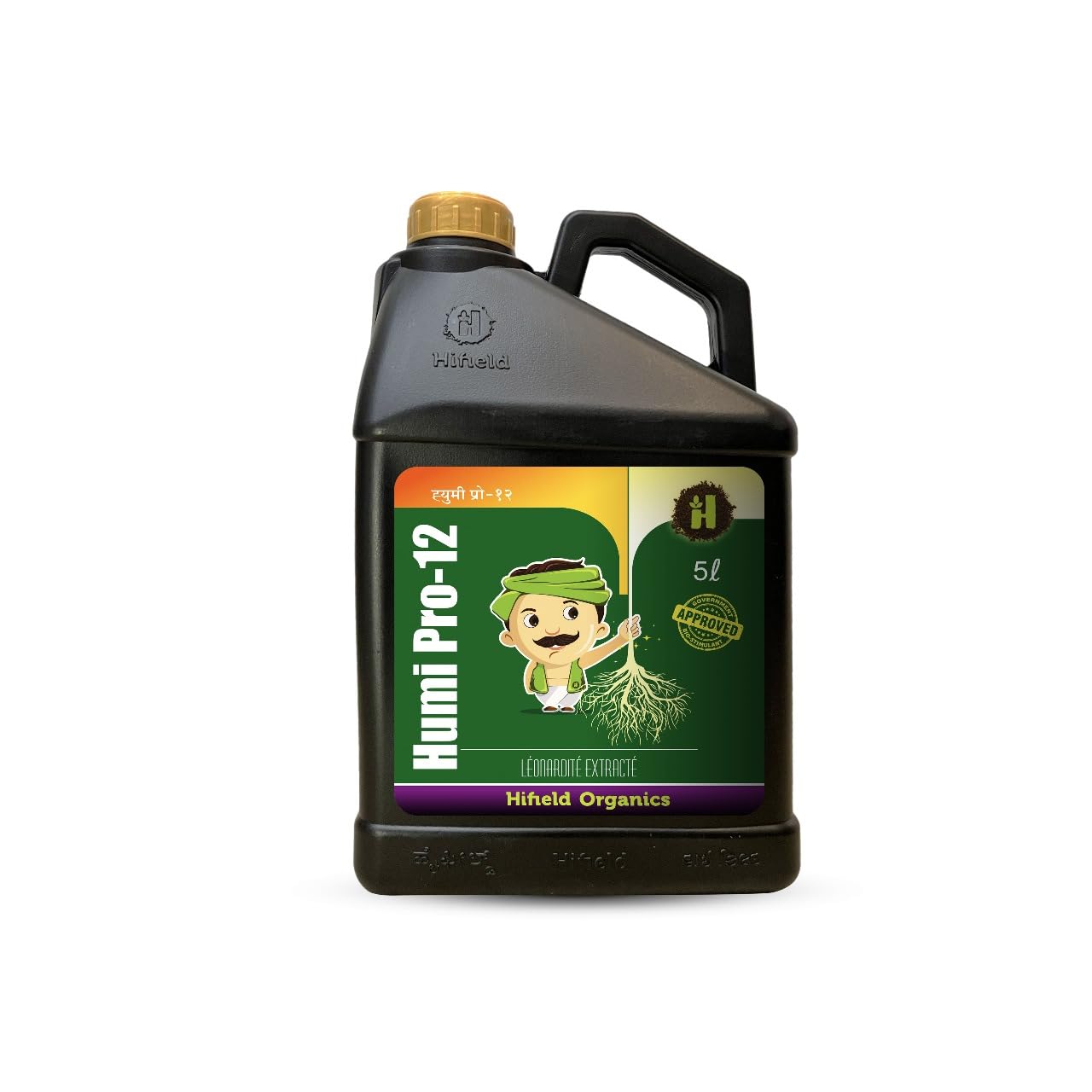 HIFIELD Humi Pro12-5Ltr Premium Humic & Fulvic Acid Liquid | Organic Liquid Fertilizer for Plants Enhances | Root & Plant Growth for Stronger, Healthier Crops