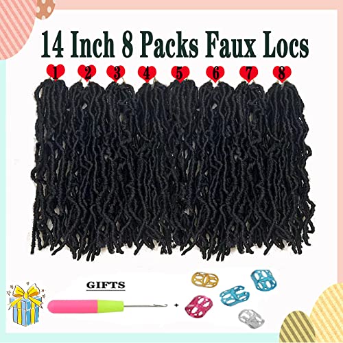 Short-Faux-Locs-Crochet-Hair-14-Inch-Soft-Locs-8-Packs-Natural-Black-Pre-Looped-Crochet-Hair-New-Soft-Faux-Locs-Curly-Hair-Extension-Goddess-Locs-Crochet-Hair-for-Women-8-Packs-1B
