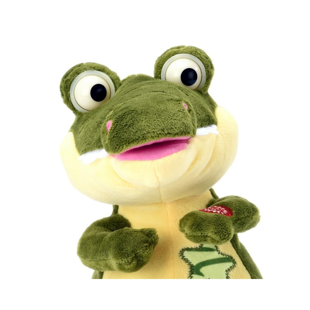 Pioupiou et Merveilles - Paulo Le Croco - Crocodile interractif Qui Chante et Danse - avec Une Pression sur la Pate il démarre à Chanter - Bouton on/Off - Peluche pour Enfant - 16155