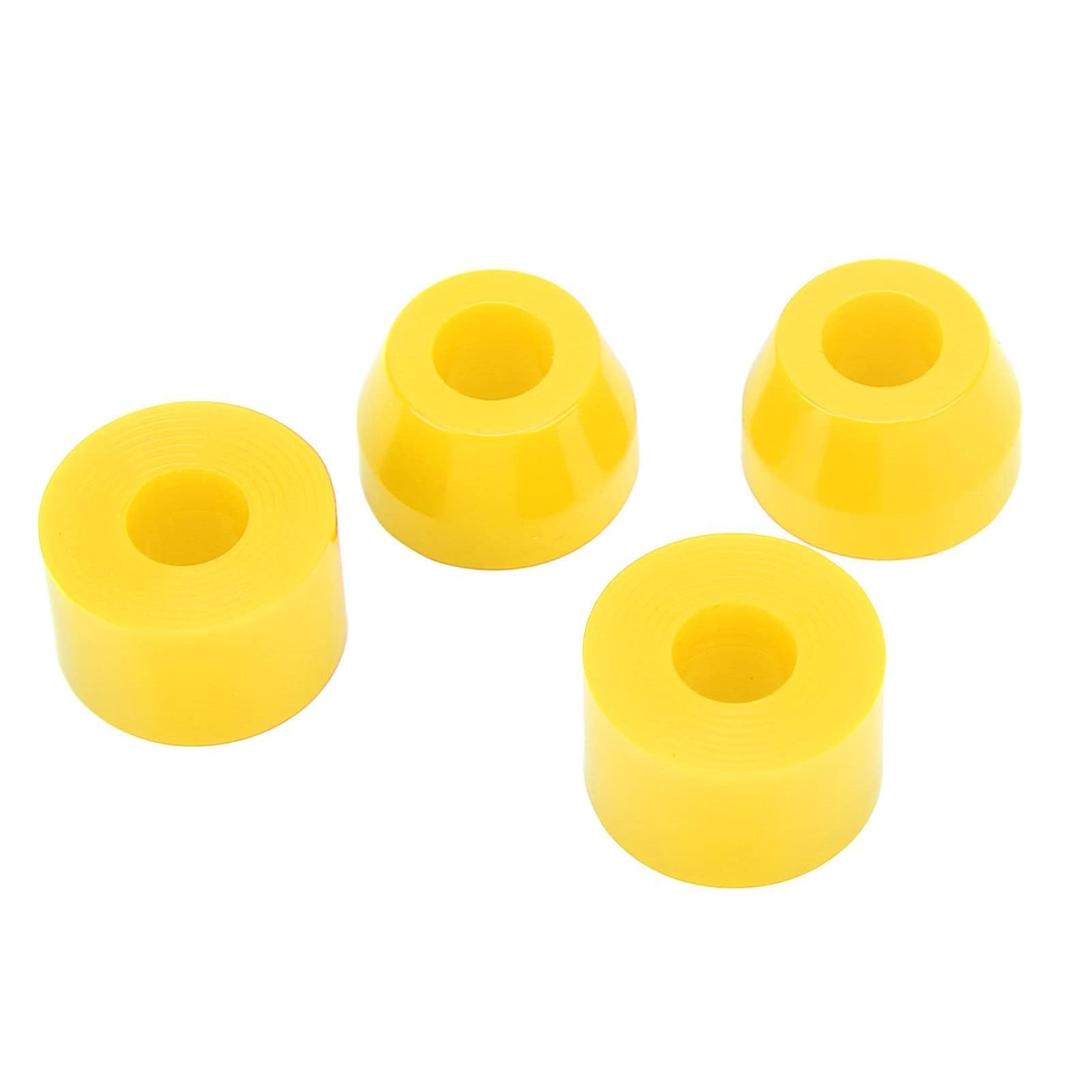 HERCHR Boccole per Skateboard, 12 Pezzi Set di Boccole per Skateboard Boccole per Longboard Smorzanti in PU 90A per Skateboard a 4 Ruote (Giallo)