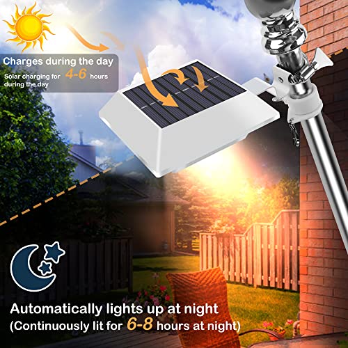 Little Joke NL-WHITE Solar Flag Pole Light, Bright White 6000K Flagpole Light Upgrade Solar Powered thumb #4