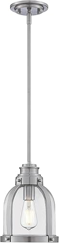 Westinghouse Lighting 6117800 Cindy - Lámpara de techo para interior, diseño vintage, acabado de níquel cepillado, cristal transparente