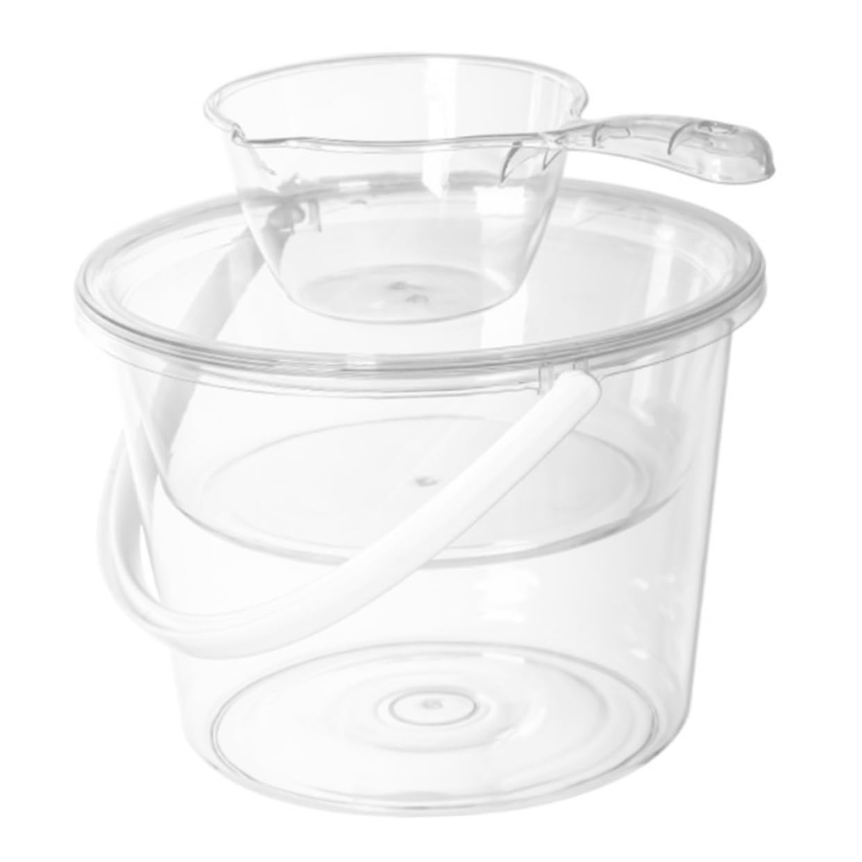 1satz Transparenter Eimer Mit Griff Wasserbehälter Mit Großer Kapazität Inkl Schaufel Und Praktischen Einsatzmöglichkeiten Für Haushalt Und Camping