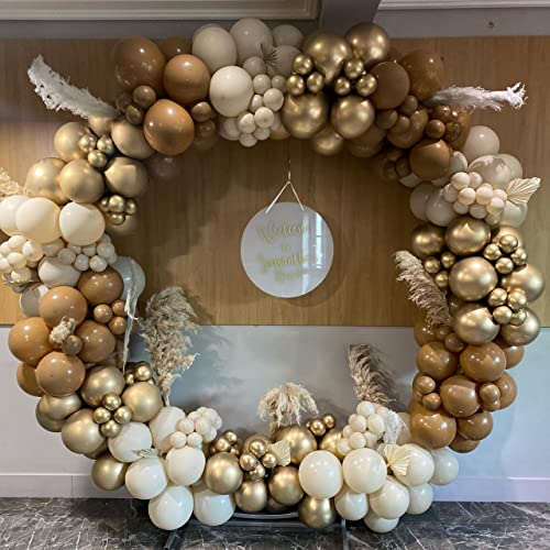 Brown Balloon Garland Arch Kit 153Pcs Nude Sand Beige White Chrome Gold And Tan Coffee Brown Latex Balloon For Boho Baby Shower Wedding Birthday Party Decoration #TOP5