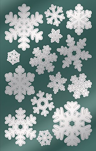 AVERY Zweckform 28 Aufkleber Weihnachten Schneeflocken silber (Made in...