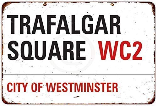 2104 Tin Sign Custom Kraze Trafalgar Square London Vintage Reproduction Metal Sign 8 x 12