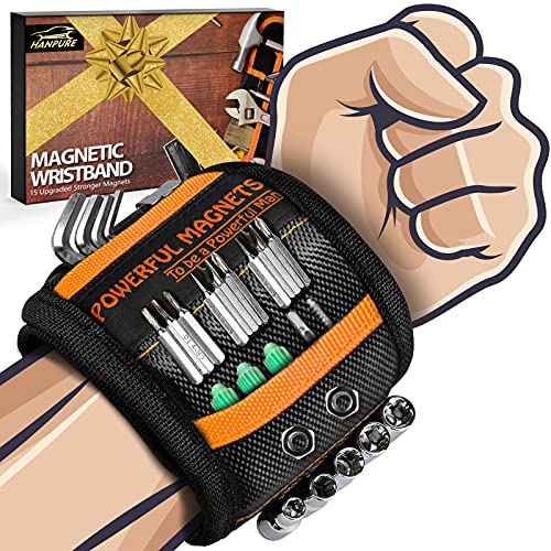 HANPURE Tool Gifts for Men Stocking Stuffers - Magnetic Wristband for Holding Screws, Wrist Magnet, Gifts for Dad Father…