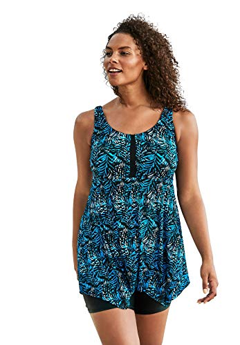 Swim 365 Women's Plus Size Longer-Length Tankini Top