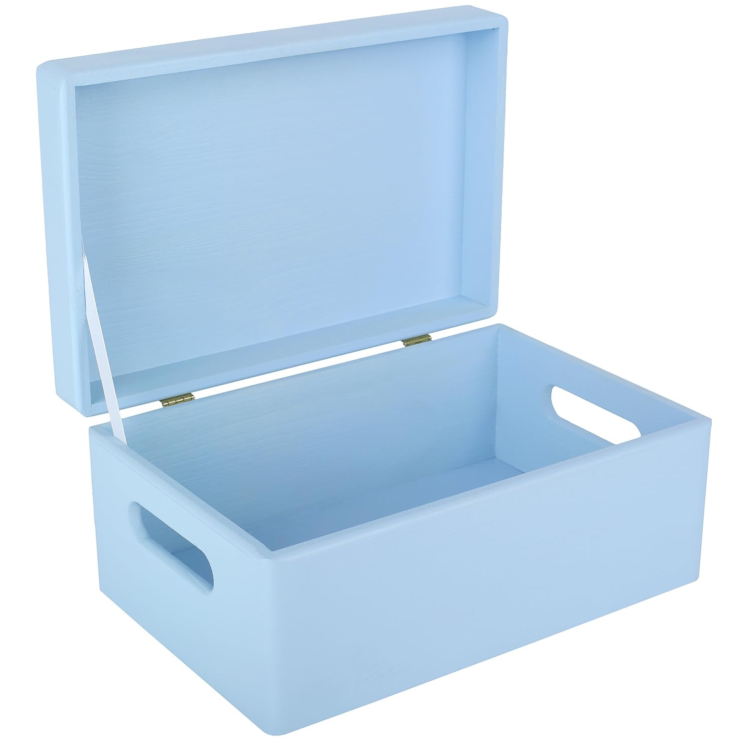 Large Blue Wooden Box Storage with Hinged Lid | 11.8 x 7.87 x 5.51 inches (+-0.5) | with Handles | Gift Box Storage | Product NOT Intended for 15 Years OR Below