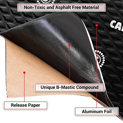 CANOPUS Car Sound Deadening Mat - 80 mil, 10 sqft, Butyl Sound Deadener for Trunk, Doors, Floor & Ceiling, Audio Dampening Material, Pack of 10 Sheets, Black
