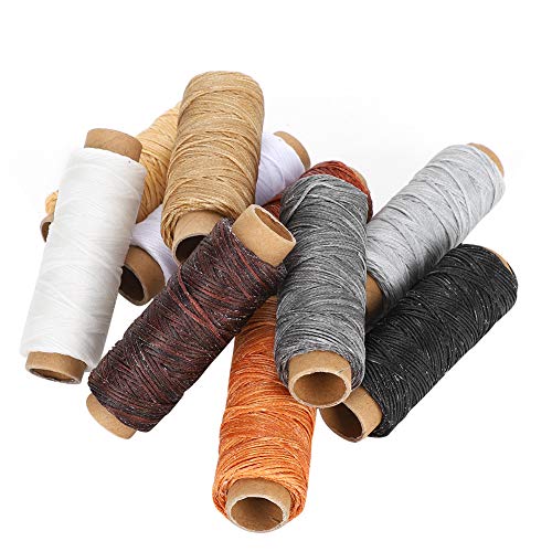 Hilo para coser cuero Grcfumo, set de 10 piezas de hilo encerado para manualidades, tiendas y costura miniatura 7