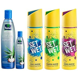 Parachute Advansed Aloe Vera Enriched Coconut Hair Oil, 250ml (Free 75ml) And Set Wet Deodorant Spray Perfume, 150ml…