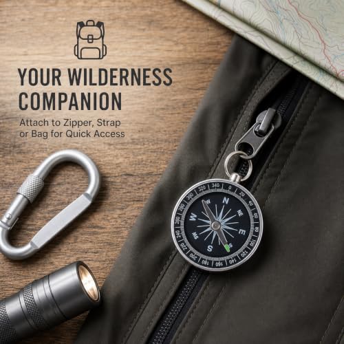 Brújula de bolsillo portátil para camping y senderismo miniatura 3