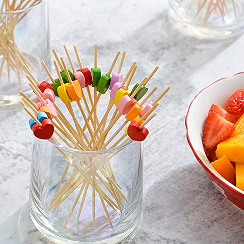 luckaide 100 Stück Cocktailspieße, Holz Spieße Fingerfood 12 cm Partypicker zum Grillgut, Fingerfood, Obst-Spieß Holz… - Image 4