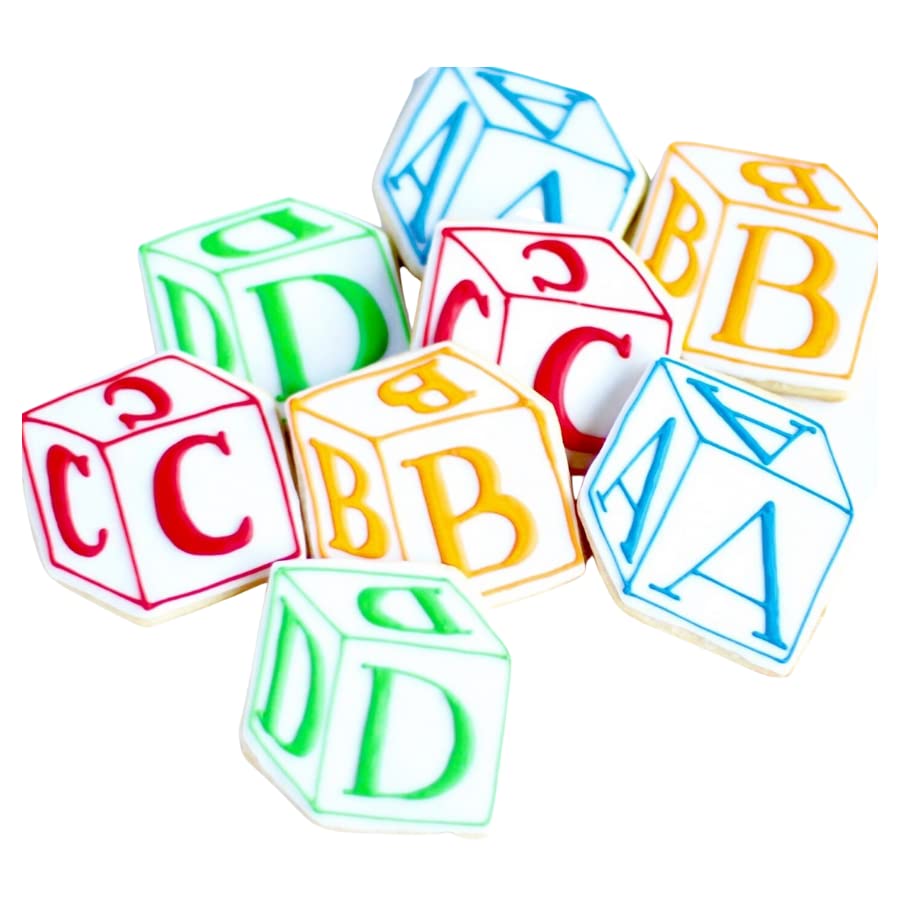 ½ Dz. Baby Block Cookies! Building Blocks, ABC'S, Shower Themed Birthday Party Favors or Gift!