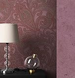 barock tapete lila flieder ECHTER Luxus: Gönnen Sie sich dieses feine Barock Design in Ihren eigenen vier Wänden. Diese Mustertapete besteht aus hochwertigem Vlies und ist leicht zu tapezieren.