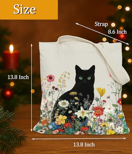 Image of Cat Gifts Tote Bag for Women Girls, Cat Lover Gifts Tote Bag for Daughter Besties, Medium Size with Inner Pocket
