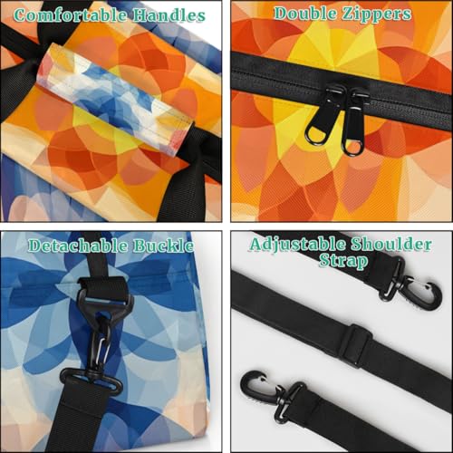 Kaleidoscope Pattern Print Personalized Duffel Bag Weekend Overnight Travel Bag Sports Waterproof Gym Bag Lightweight Dance Bag4
