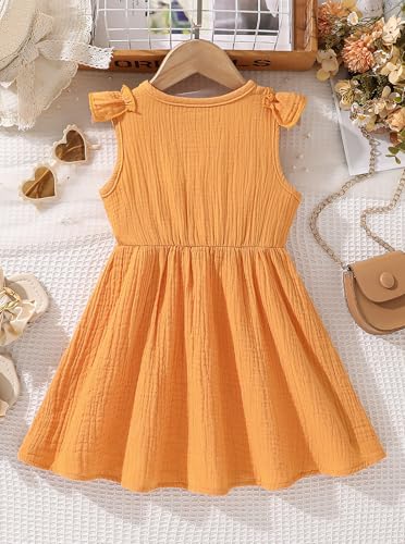 Hilinker Cute Summer Ruffle Sleeve Dress for Toddler Girls