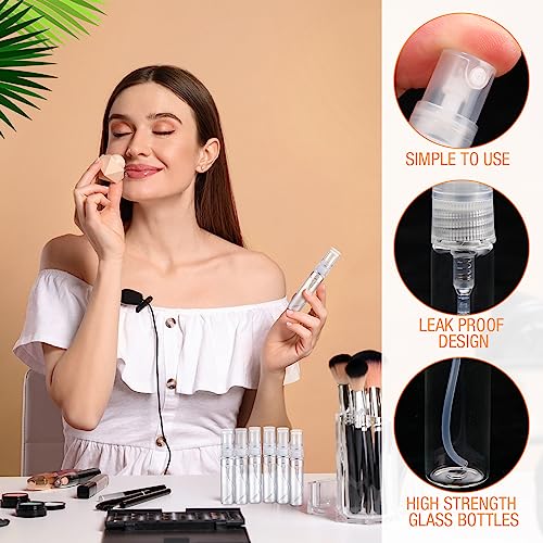 Tanlade 300 Pcs 5ml Mini Spray Bottles Clear Glass Perfume Atomizer Sprayer Bottles Portable Perfume Travel Refillable Bottle for Travel Pocket Dispenser Container3