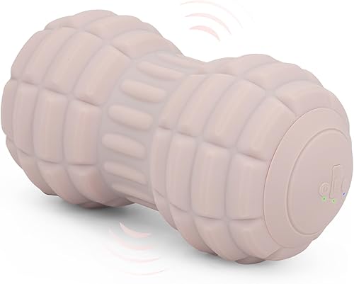 Pelota de masaje vibratoria de maní para fascitis plantar, rodillo de masaje portátil de 4 velocidades para pies, cuello, espalda y cuerpo,
