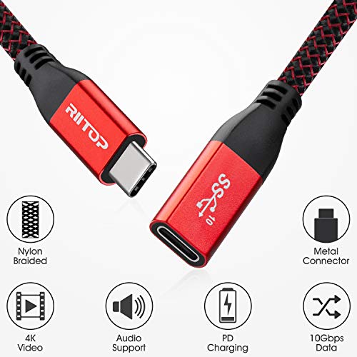 Usb C Extension Cable Short, Riitop Usb-C Male To Female Extender Braided Cord For Nintendo Switch, Macbook Pro 7.8Inch (Thunderbolt 3 Compatible) #TOP2