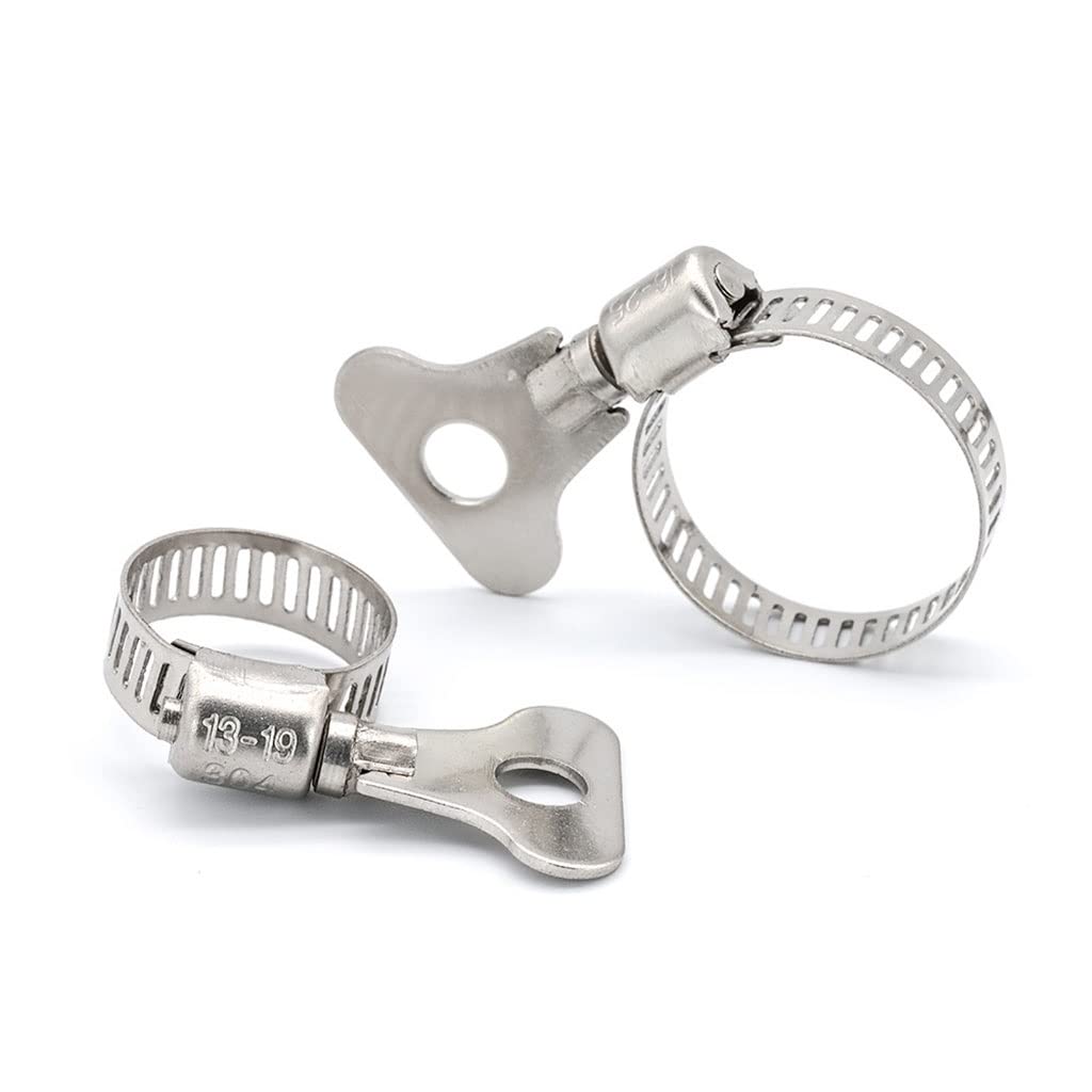 Refixamo One Color Pipe Clamps, 5/10 Pcs Stainless Steel Worm Gear Hose Clamp Adjustable 6-63Mm For Water Pipe Automotive(19-29Mm 10)