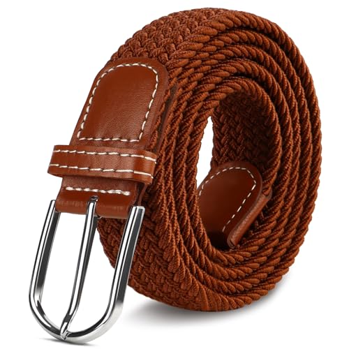 Multicolored Woven Stretch Belt for Men and Women, Braided Elastic Golf Belts Jeans Casual Pants Sport Belt