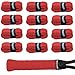 G-Lueck Juego de 12 bandas de agarre Talent Grip | 0,60 mm de grosor | Overgrip para raquetas de squash, bádminton y futbolín, incluye cinta autoadhesiva | muy antideslizante, color rojo