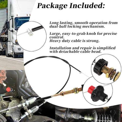 Image of VCGTX10 /55204 10FT Heavy Duty Vernier Locking Throttle Cable /Adjustable Locking Control Cable (Pack of 2)