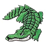 Green Alligator Embroidered Iron on Patch