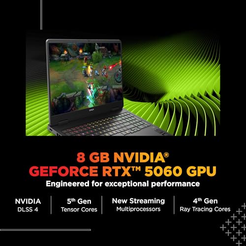 Image of HP Omen, Intel Core i7-14650HX 14th Gen, 8GB RTX 5060, 24GB DDR5(Upgradeable) 1TB SSD, 165Hz, 2k WUXGA, 3ms, 400 nits, 16'' /40.6cm, Win11, M365* Office24, Black, 2.43kg, am0239TX, RGB Gaming Laptop