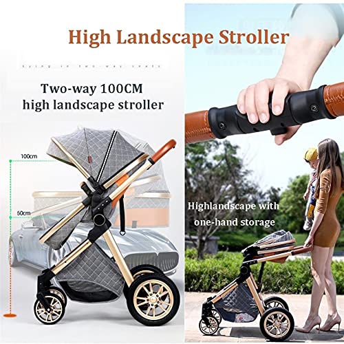 Luxe Kinderwagen 3 In 1 Kinderwagens Vanaf De Geboorte, Kinderwagen Lichtgewicht Schokabsorptie Luxe Kinderwagen 3 In 1 Kinderwagens Vanaf De Geboorte, Kinderwagen Lichtgewicht Schokabsorptie