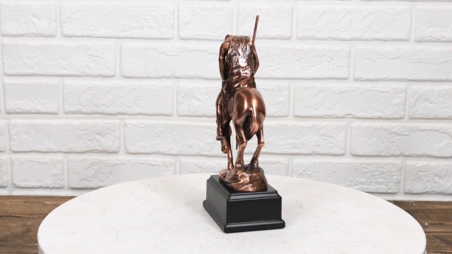 Estatua Guerrero Indígena Tribal Ebros End of The Trail 7.25 in miniatura 7