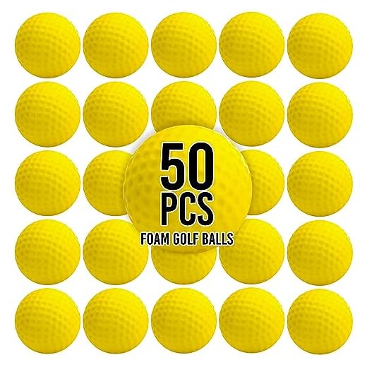 WeeGoo 50 Pack Yellow Foam Golf Balls Soft Golf Practice Balls, Sponge Golf Training Balls, Flight Soft Foam Garden Golf Balls for Indoor, Outdoor
