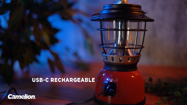 Camelion Rechargeable LED Camping Lantern, 800 Lumens, Dimmable, Black