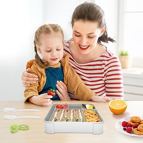 IJIAMY Brotdose Kinder mit Fächern, Bento Box Kinder, Auslaufsicher Lunchbox Kinder, Brotbox für Mädchen & Jungen, Snackbox… – Ansicht 5