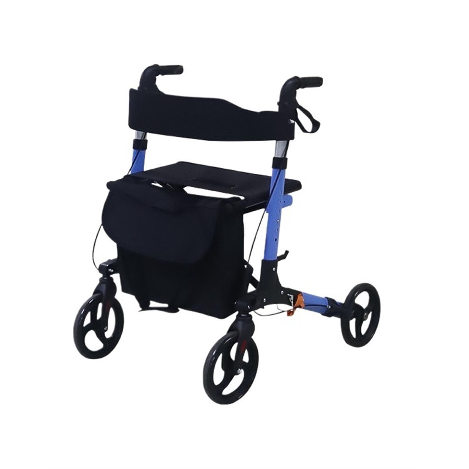 Chodzik Rollator Lekki chodzik na kółkach, składany chodzik z wyściełanym oparciem siedziska, składana pomoc do chodzenia dla seniorów i dorosłych z regulacją wysokości Pomoce do chodzenia