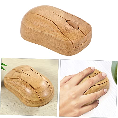 Ratón de computadora sin cables de madera para evitar desorden en mesa 2