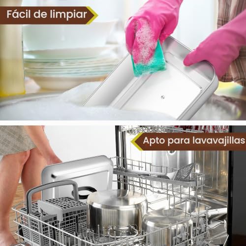 Cubierta rectangular de acero inoxidable Herogo para derretir queso en parrilla 7