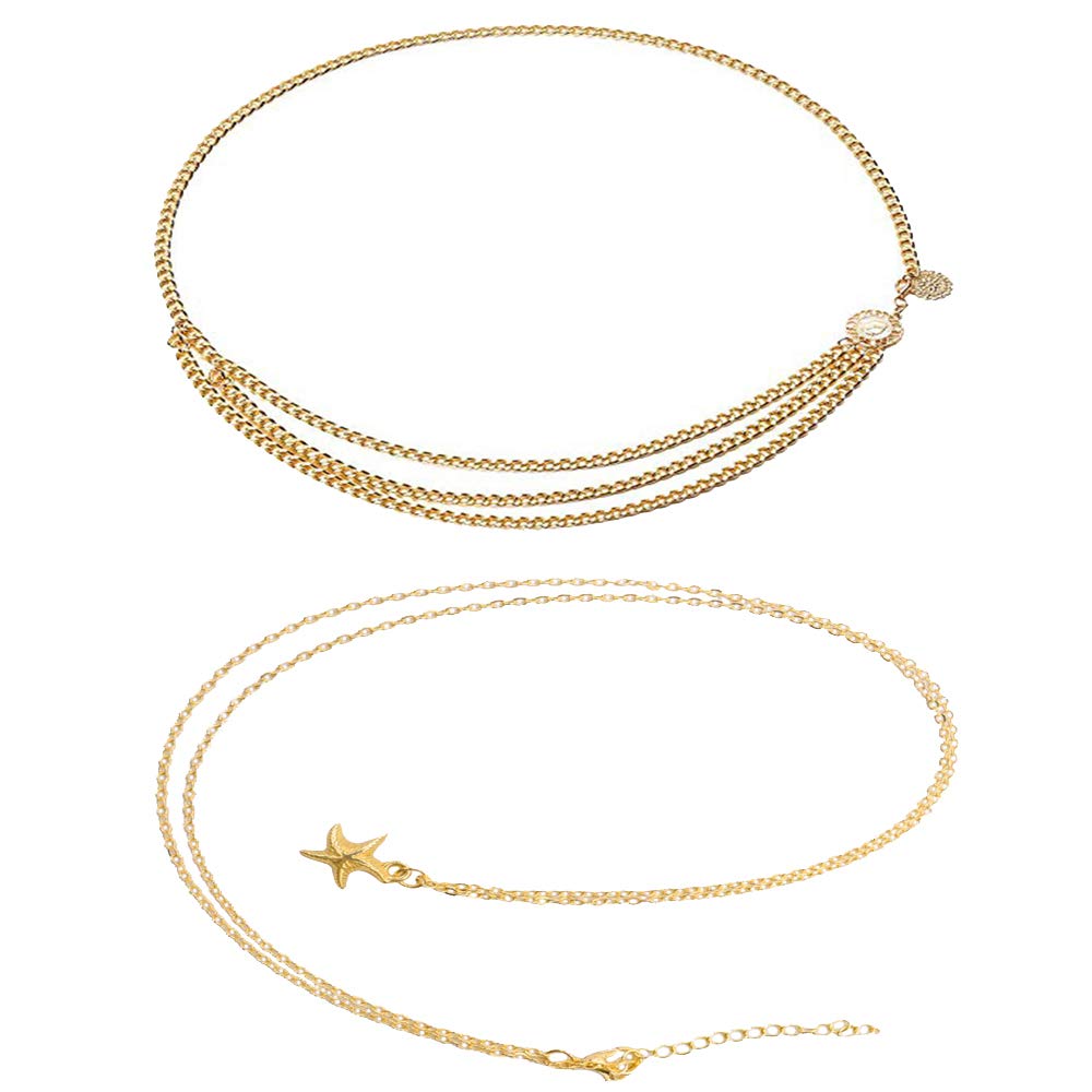 Taille Ketting Riem Voor Vrouwen Multi-laag Riem Buik Ketting Riem Verstelbare Ketting Riemen Body Chain Sieraden Voor Jurk