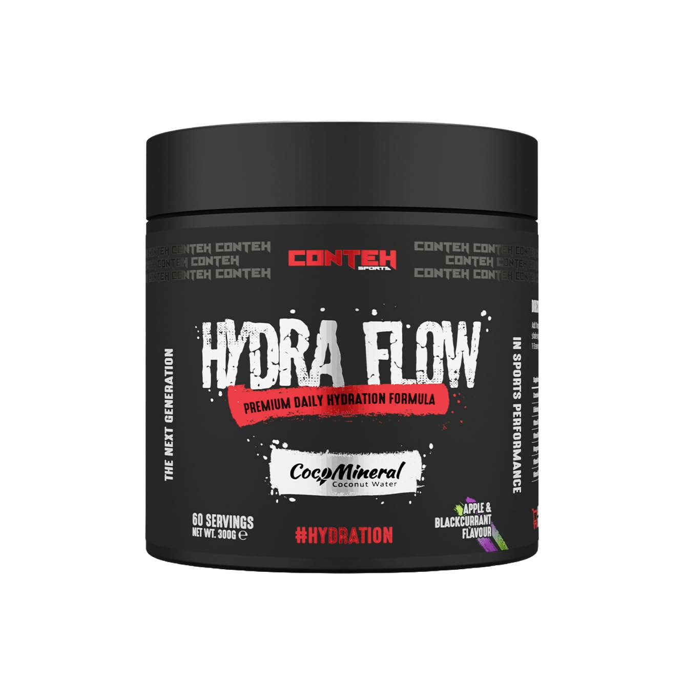 Hydra Flow Electrolyte Powder with CocoMineral® | Premium Daily Hydration Supplement | Replenish Electrolytes & Vitamins | Coconut Water Extract | 30 Servings | Post-Workout (Apple & Blackcurrant)