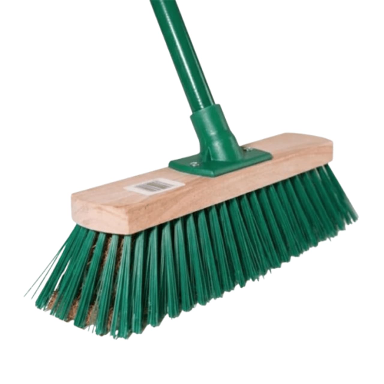 12 Inch Outdoor Garden Broom with Handle, Stiff PVC Bristles Brush, Heavy Duty Sweeping Broom for Patio Driveway Yard Cleaning, Wooden Handle 120cm (Only Brush)