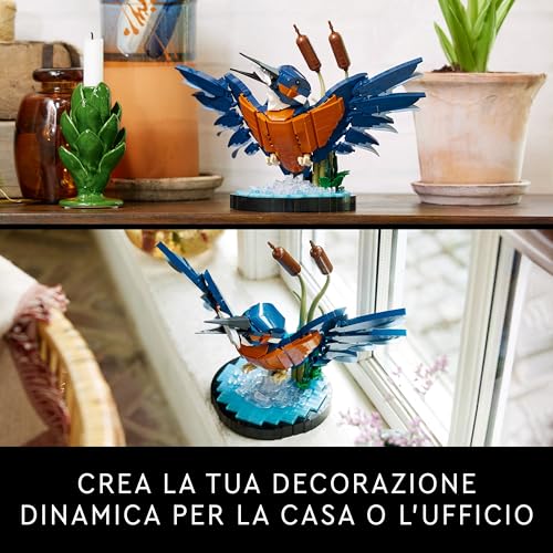 Icons Martin Pescatore, Kit Modellismo per Adulti Amanti degli Uccelli e dell'Ornitologia, Idea Regalo per Arredamento di Casa o dell'Ufficio, Hobby Creativo e Decorazione per la Scrivania 10331 - Lego - Immagine 5