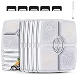 Cat Water Fountain Filters,10 Pack Replacement Filter Fit for Top Square 84oz/2.5L Cat Pet Fountain, 3 Filtration System with 5 Pre-Filter Sponges 1 Cleaning Brush