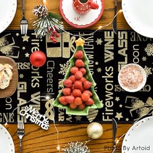  Artoid-Mode-Cheers-Firework-2025-Happy-New-Year-Motto-Table-Runner-Seasonal-Winter-Kitchen-Dining-Table-Decoration-for-Home-Party-Outdoor-13x72-Inch