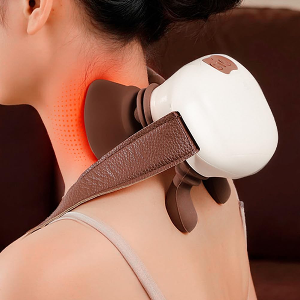 Masażer Bioniczny z Podgrzewaniem, Przenośny Masażer Shiatsu do Szyi i Pleców, Elektryczny Masaż Głębokich Tkanek, Symulowany Design Dłoni dla Ulgi w Bólu i Relaksu Mięśni