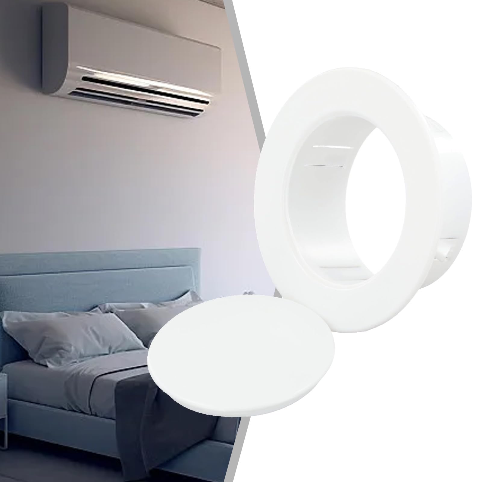 Tapa de agujero decorativo de pared, tapa redonda para agujero de aire acondicionado de 40-100mm (100mm)